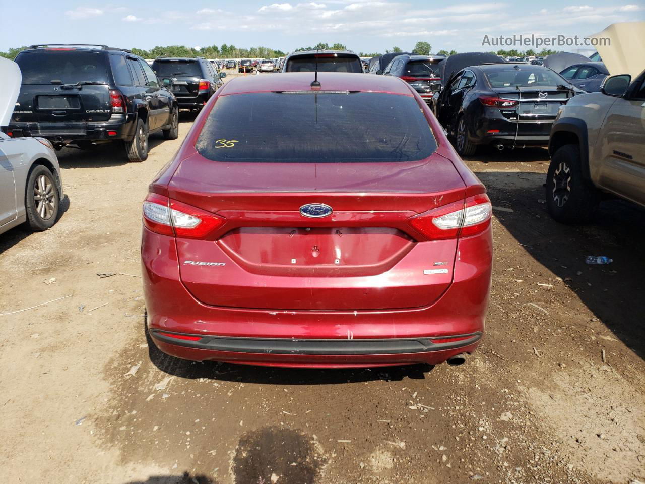 2014 Ford Fusion Se Burgundy vin: 3FA6P0HD6ER218406