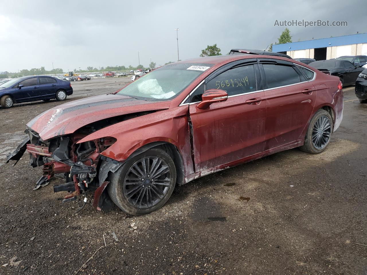 2014 Ford Fusion Se Burgundy vin: 3FA6P0HD6ER229910