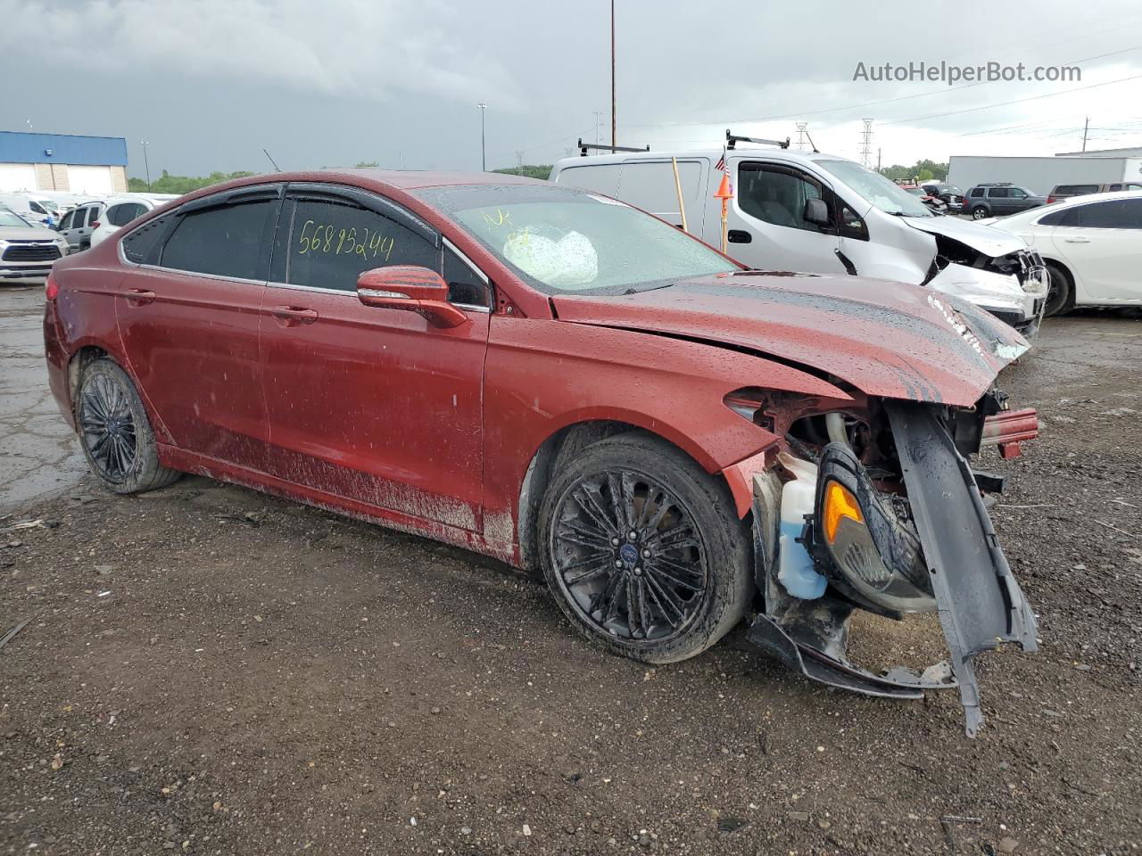 2014 Ford Fusion Se Burgundy vin: 3FA6P0HD6ER229910