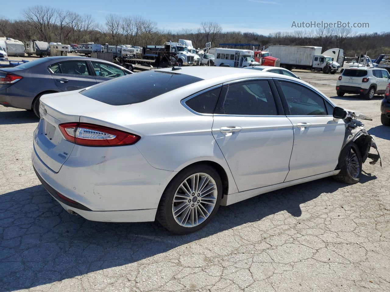 2015 Ford Fusion Se White vin: 3FA6P0HD6FR127704