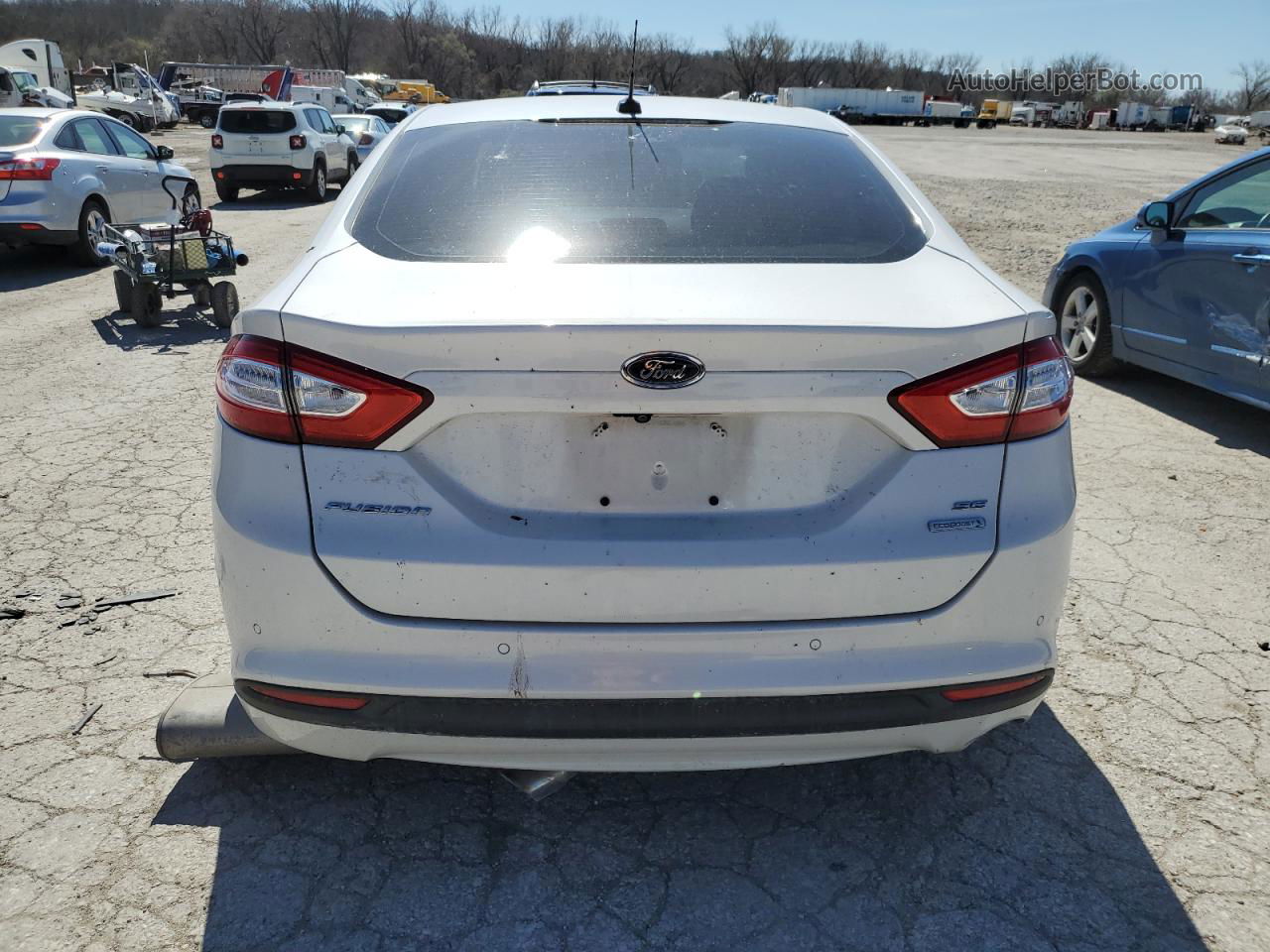 2015 Ford Fusion Se White vin: 3FA6P0HD6FR127704