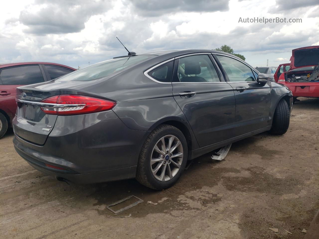 2017 Ford Fusion Se Gray vin: 3FA6P0HD6HR227210