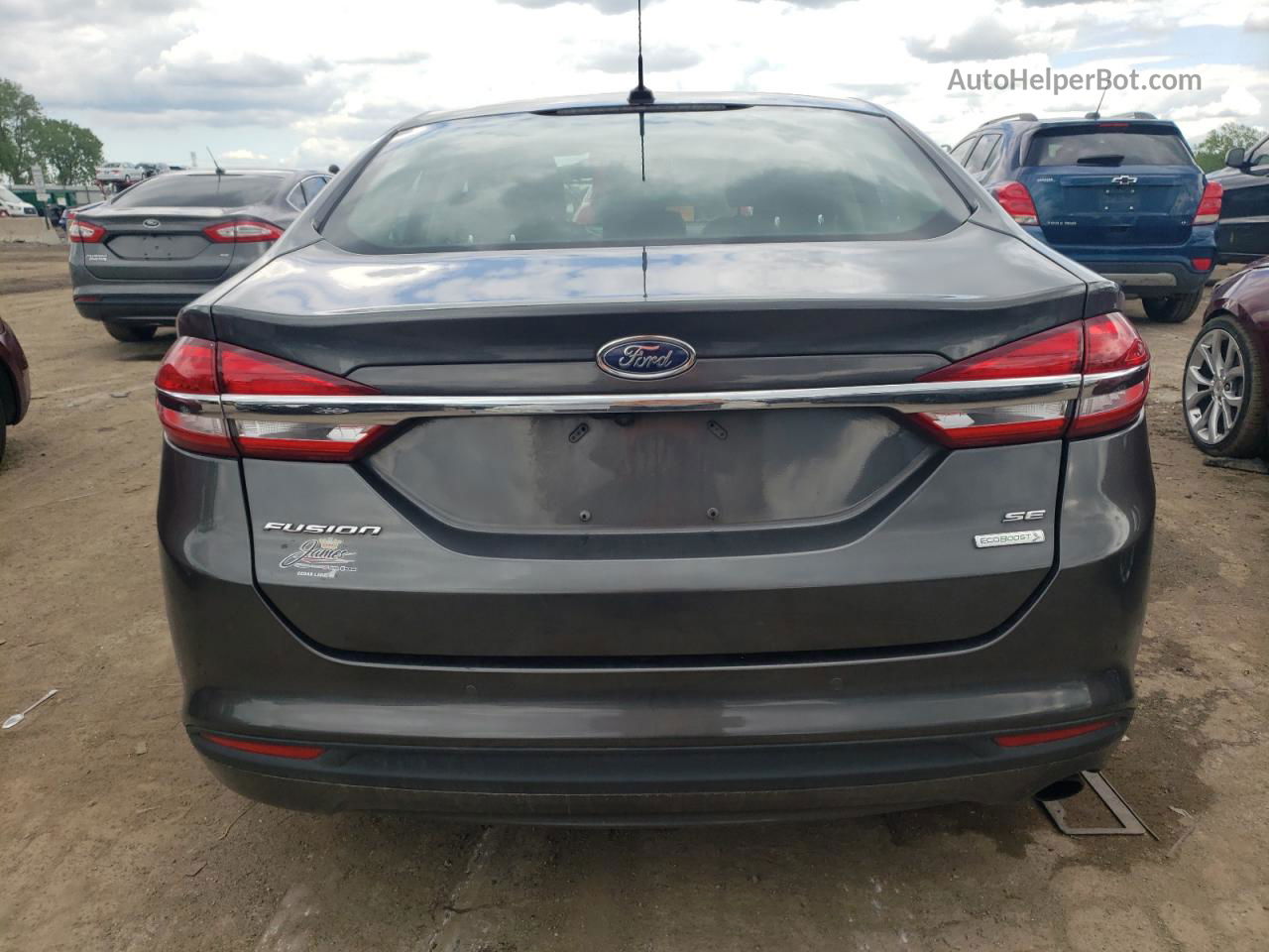 2017 Ford Fusion Se Gray vin: 3FA6P0HD6HR227210