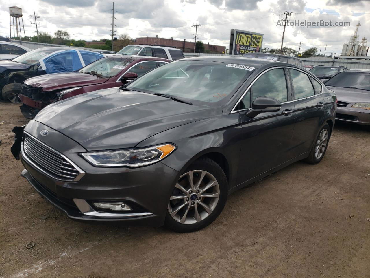 2017 Ford Fusion Se Gray vin: 3FA6P0HD6HR227210