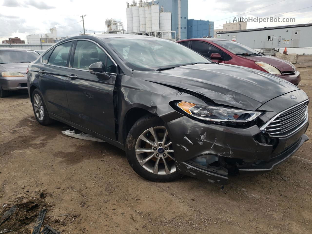 2017 Ford Fusion Se Gray vin: 3FA6P0HD6HR227210