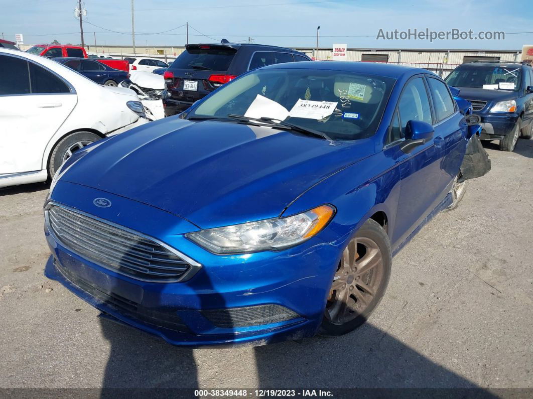 2018 Ford Fusion Se Blue vin: 3FA6P0HD6JR135875