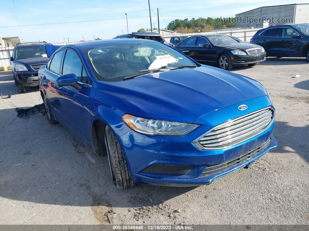 2018 Ford Fusion Se Blue vin: 3FA6P0HD6JR135875