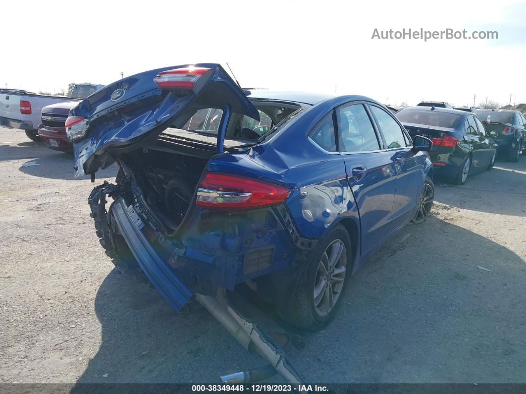 2018 Ford Fusion Se Blue vin: 3FA6P0HD6JR135875