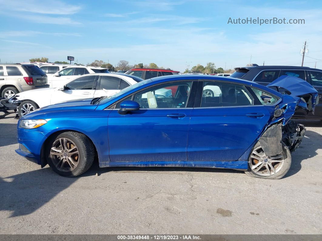 2018 Ford Fusion Se Blue vin: 3FA6P0HD6JR135875