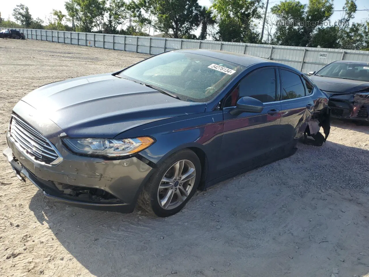 2018 Ford Fusion Se Blue vin: 3FA6P0HD6JR160212