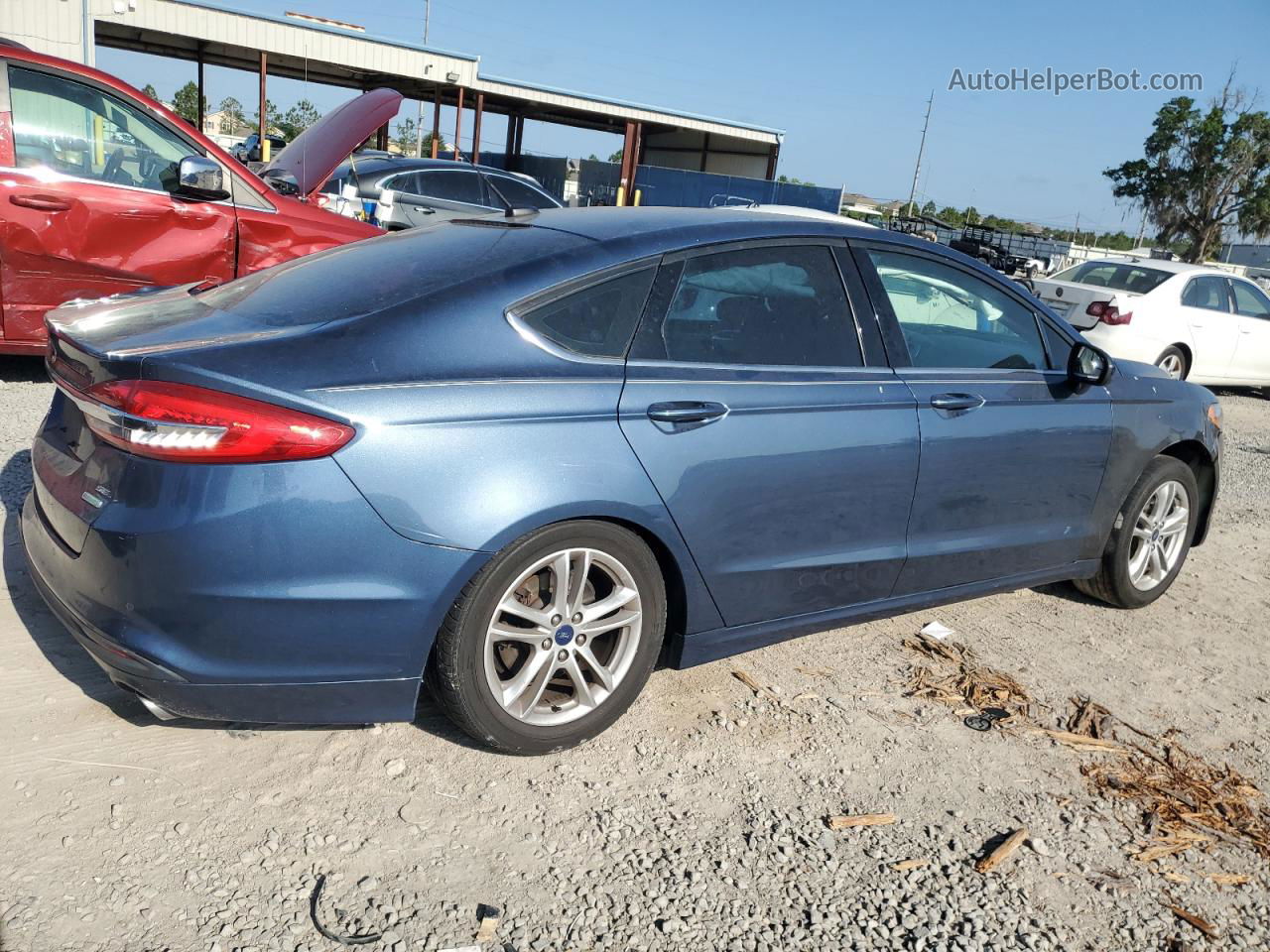 2018 Ford Fusion Se Blue vin: 3FA6P0HD6JR160212