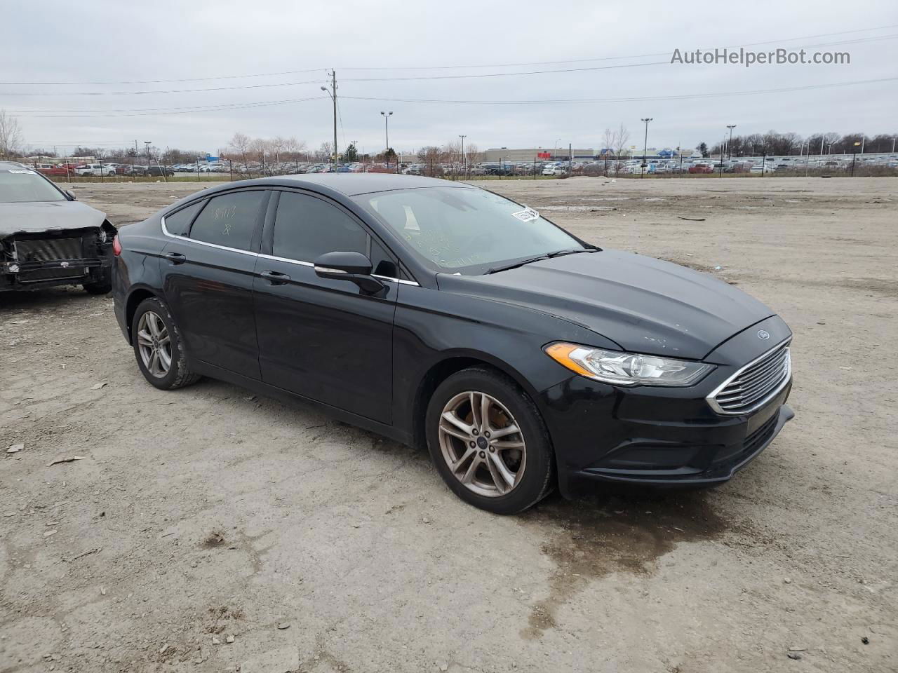 2018 Ford Fusion Se Black vin: 3FA6P0HD6JR189113