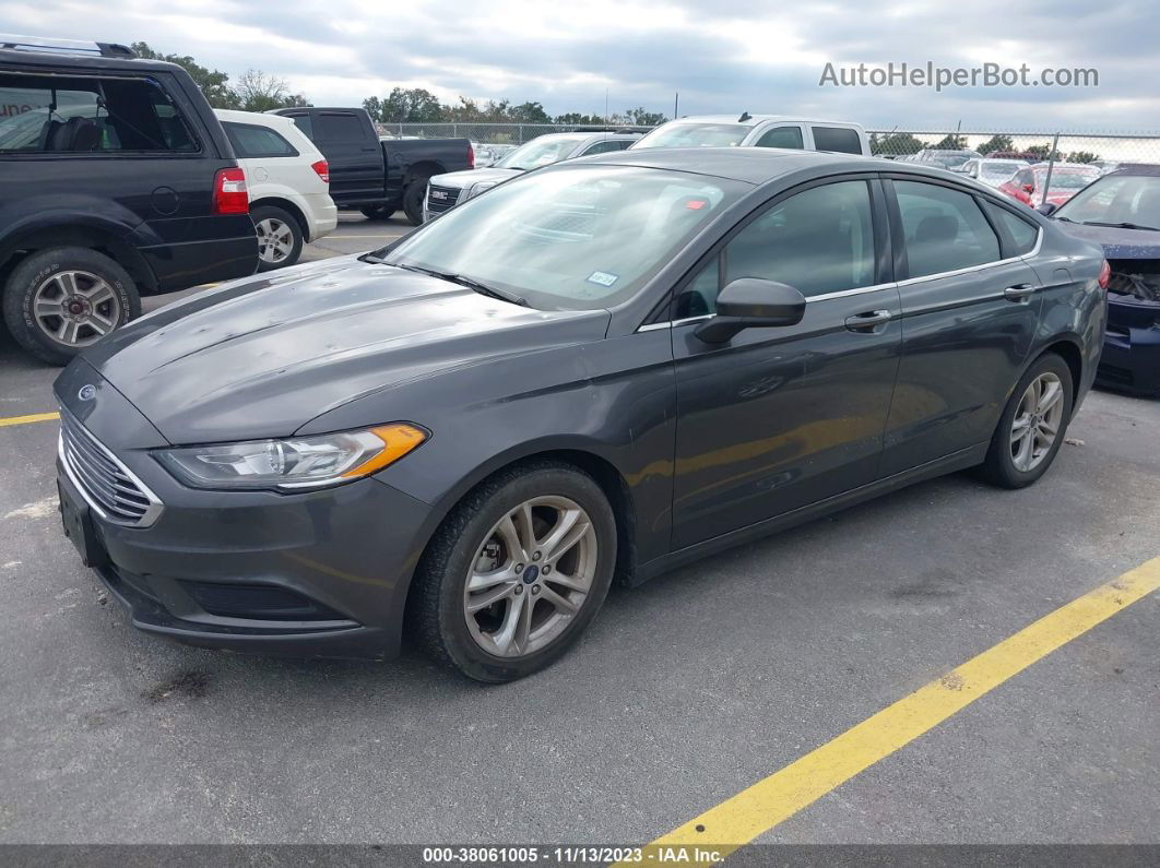 2018 Ford Fusion Se Gray vin: 3FA6P0HD6JR199723