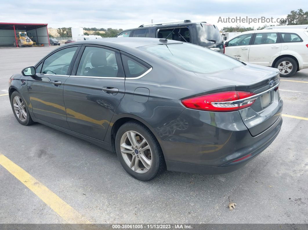 2018 Ford Fusion Se Gray vin: 3FA6P0HD6JR199723