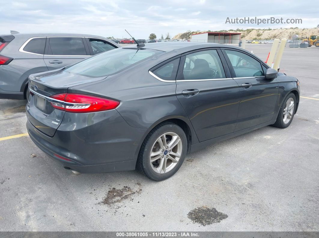 2018 Ford Fusion Se Gray vin: 3FA6P0HD6JR199723