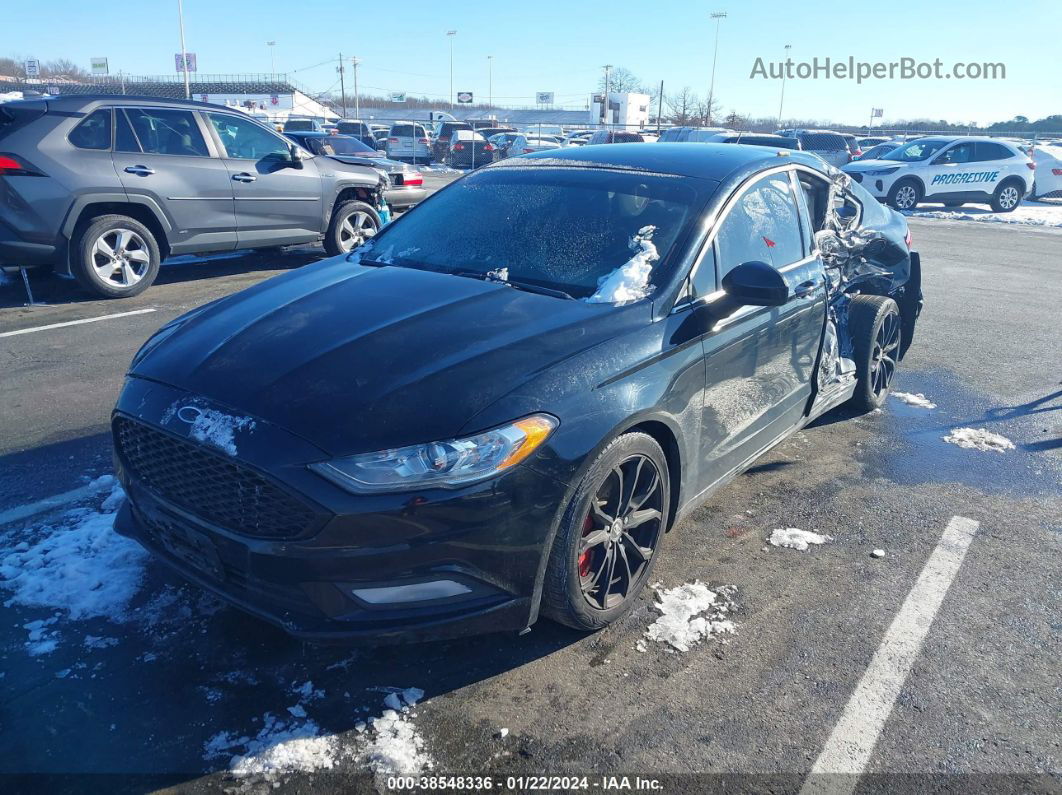 2018 Ford Fusion Se Black vin: 3FA6P0HD6JR199768