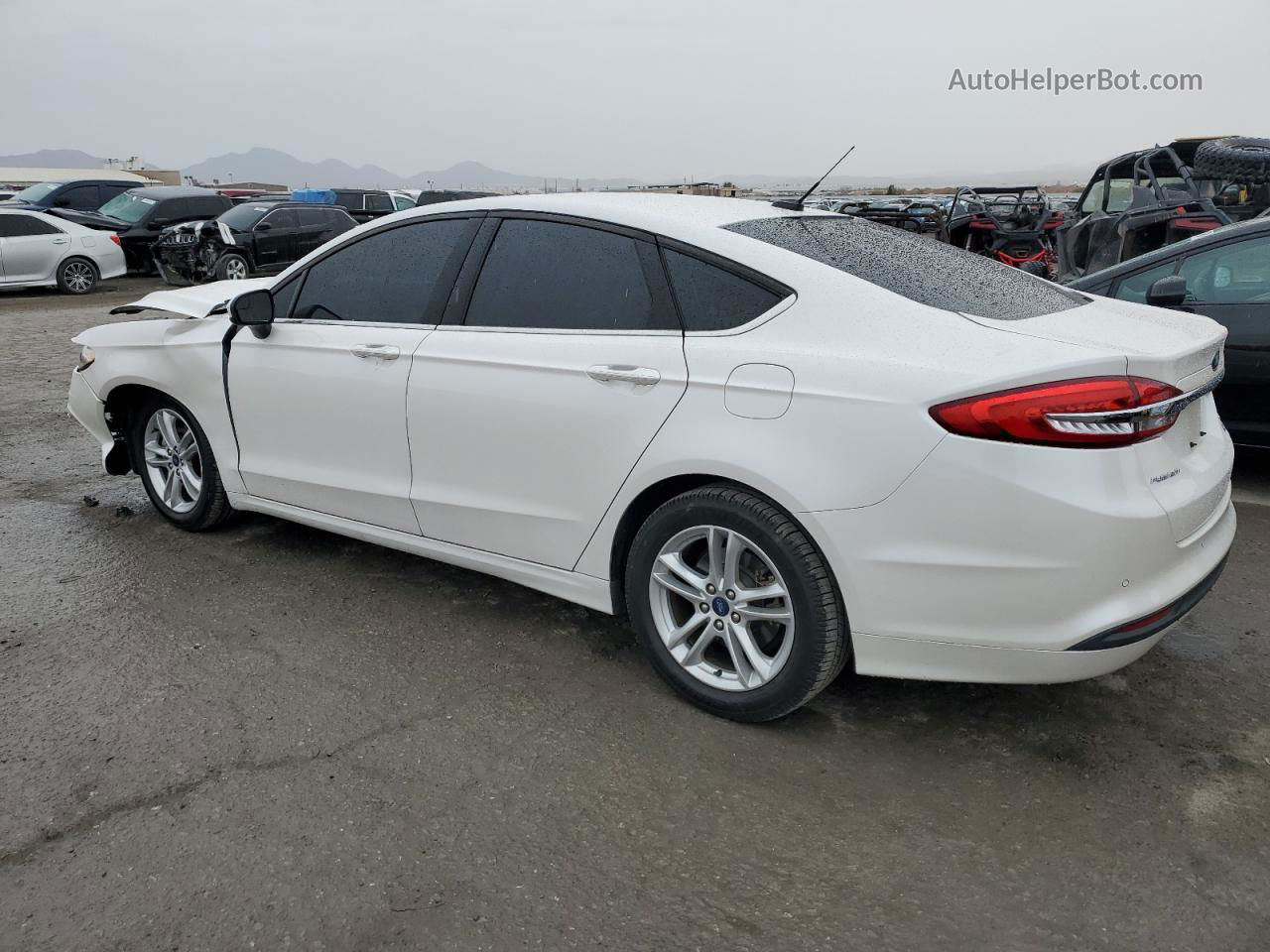 2018 Ford Fusion Se White vin: 3FA6P0HD6JR204709