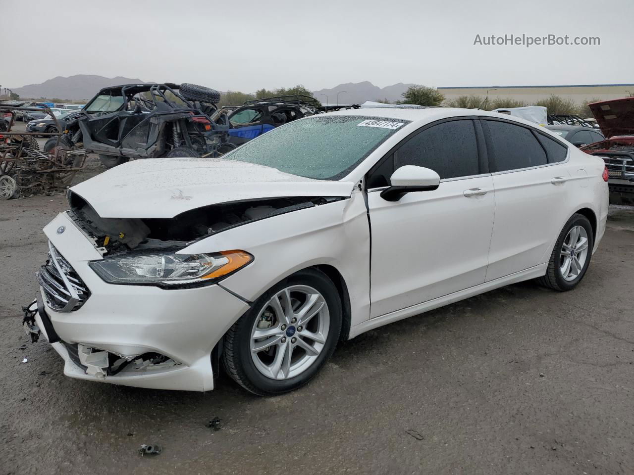 2018 Ford Fusion Se White vin: 3FA6P0HD6JR204709