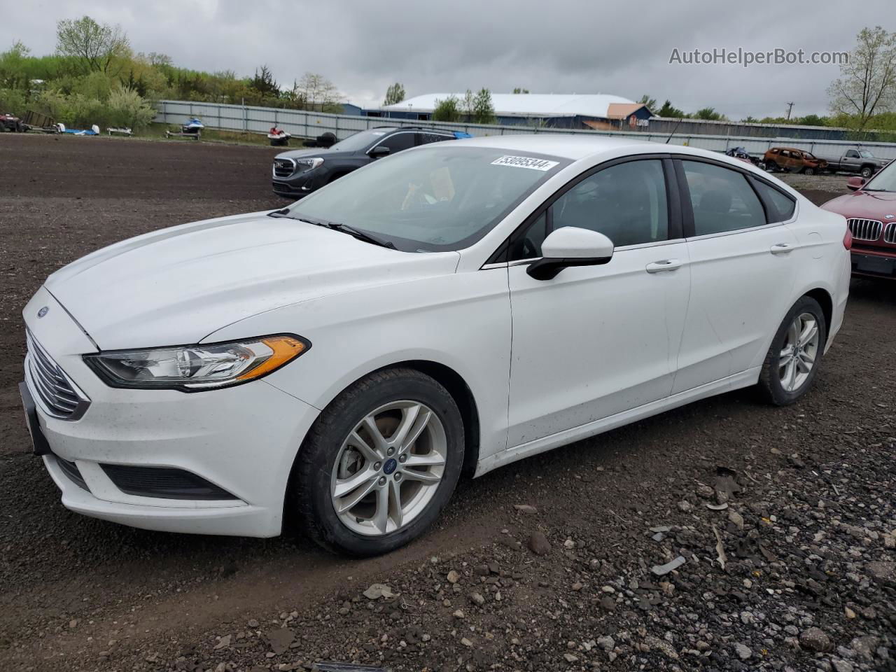 2018 Ford Fusion Se White vin: 3FA6P0HD6JR252064