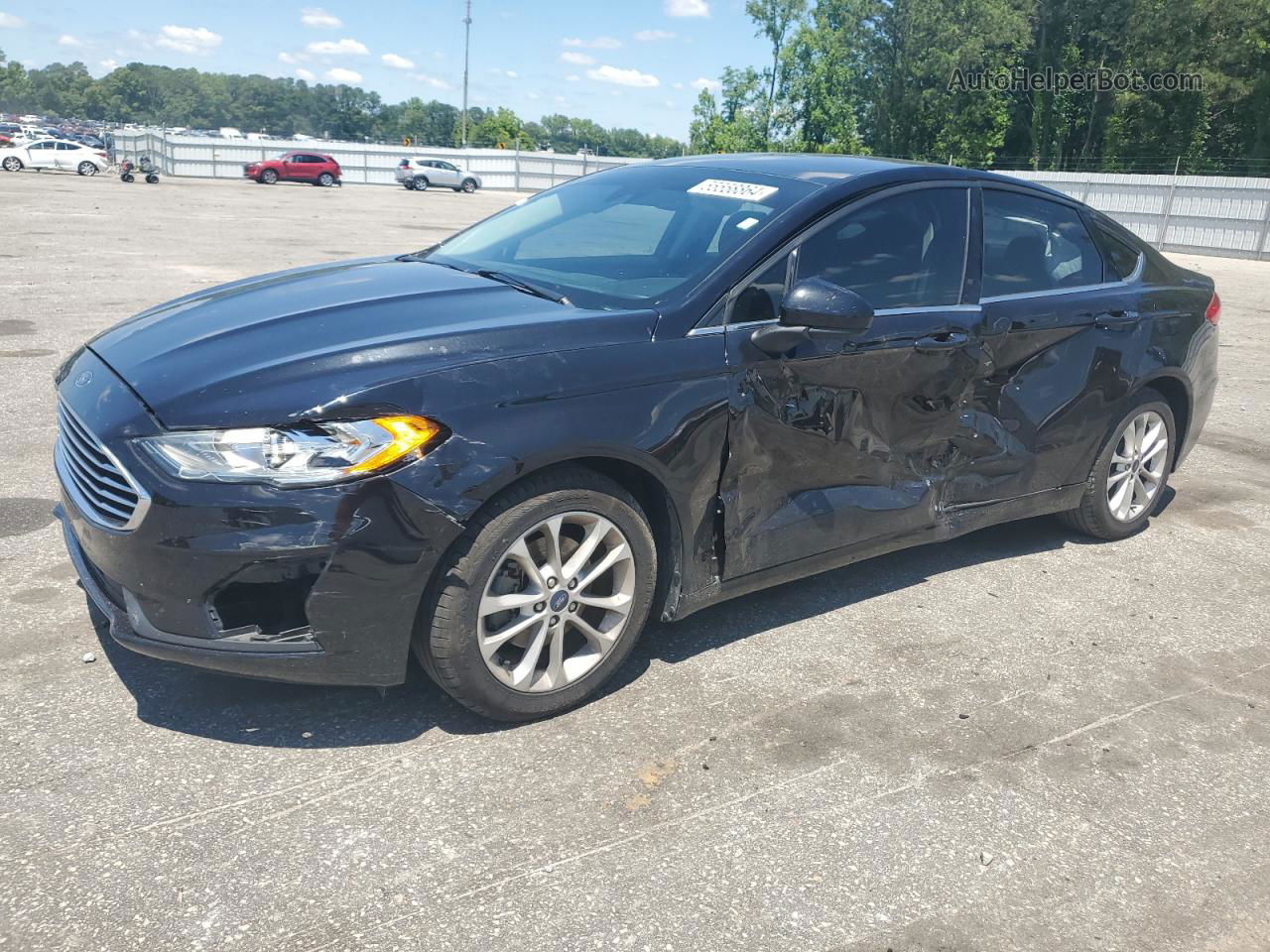 2019 Ford Fusion Se Черный vin: 3FA6P0HD6KR126840