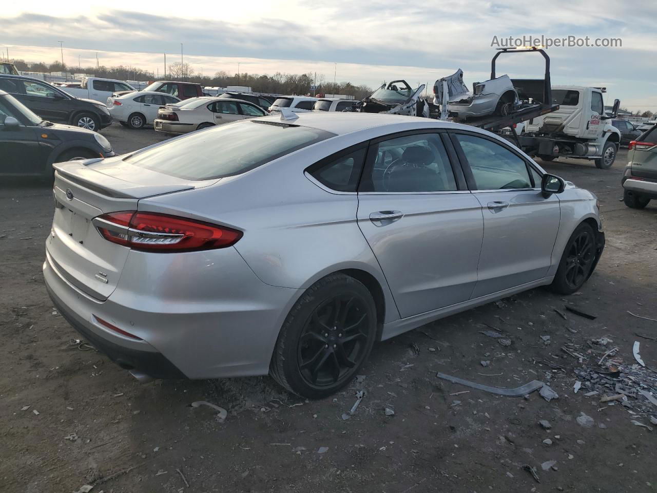 2019 Ford Fusion Se Gray vin: 3FA6P0HD6KR231930