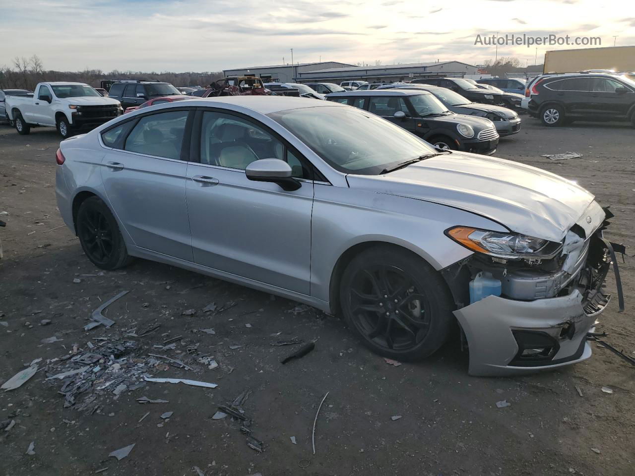 2019 Ford Fusion Se Gray vin: 3FA6P0HD6KR231930