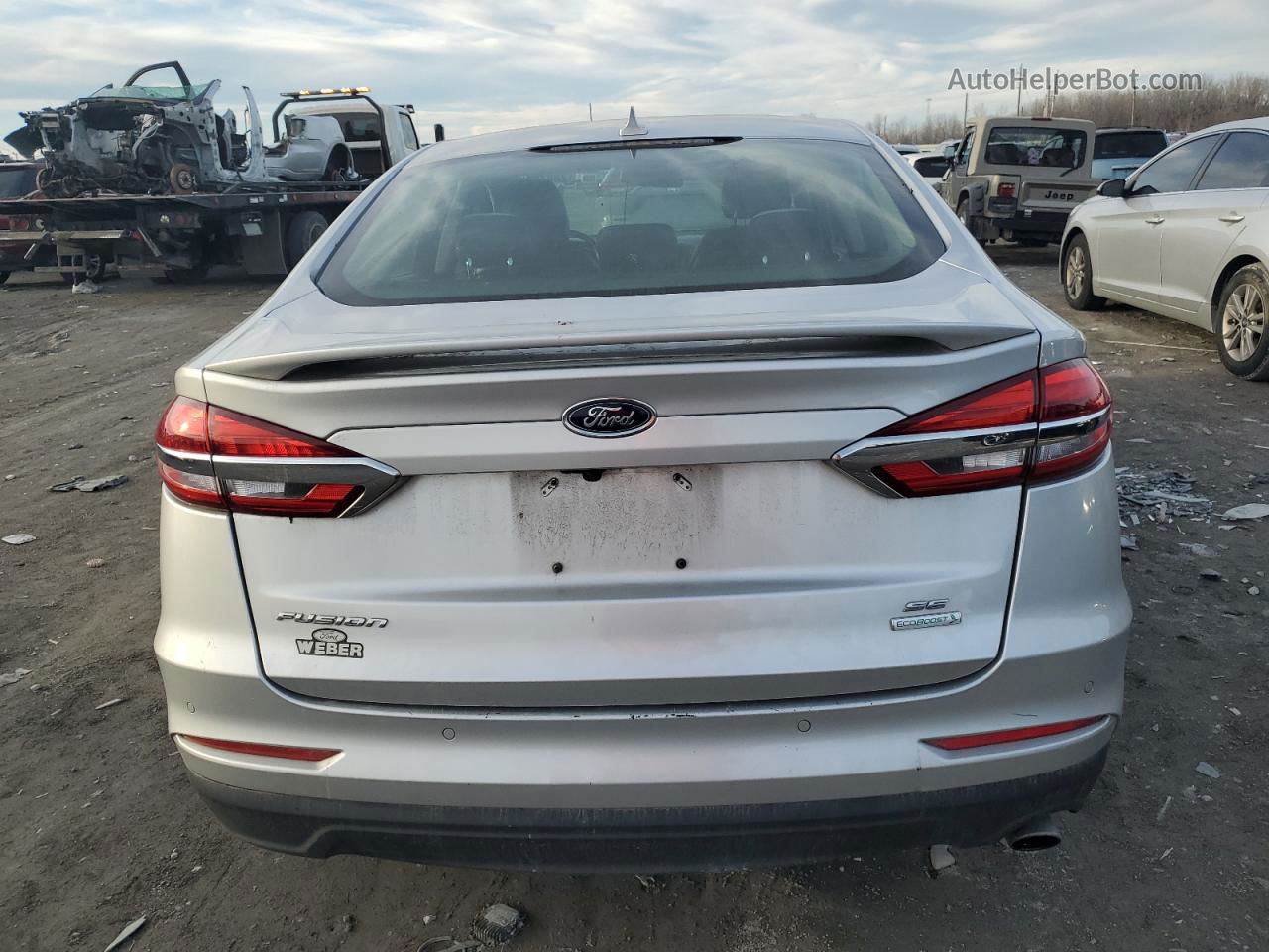 2019 Ford Fusion Se Gray vin: 3FA6P0HD6KR231930