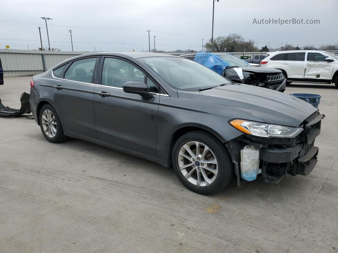 2019 Ford Fusion Se Gray vin: 3FA6P0HD6KR246881