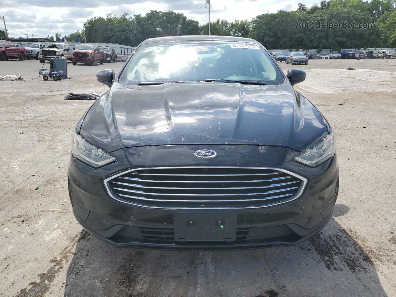 2019 Ford Fusion Se Black vin: 3FA6P0HD6KR255547