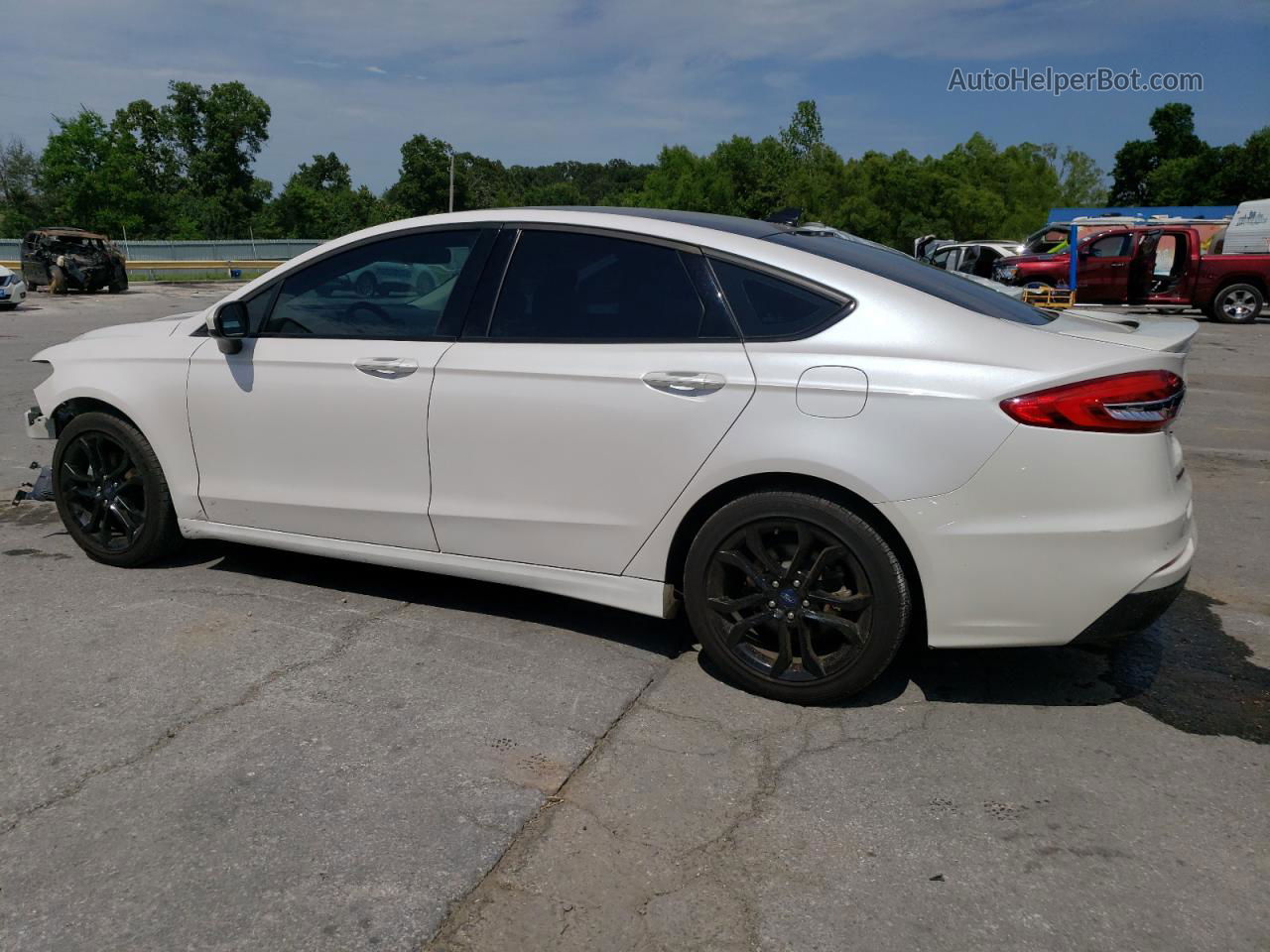 2019 Ford Fusion Se White vin: 3FA6P0HD6KR283946