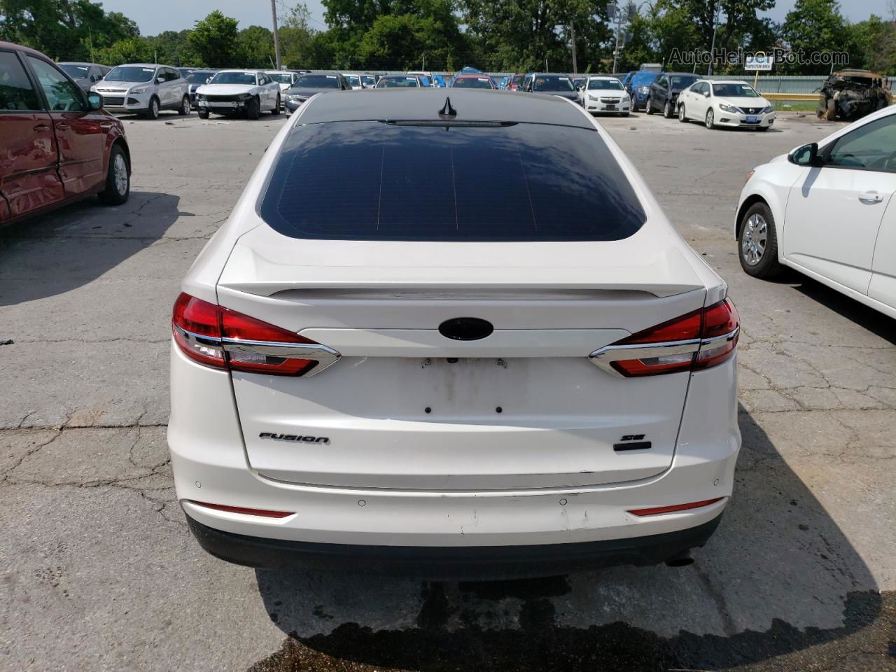 2019 Ford Fusion Se White vin: 3FA6P0HD6KR283946