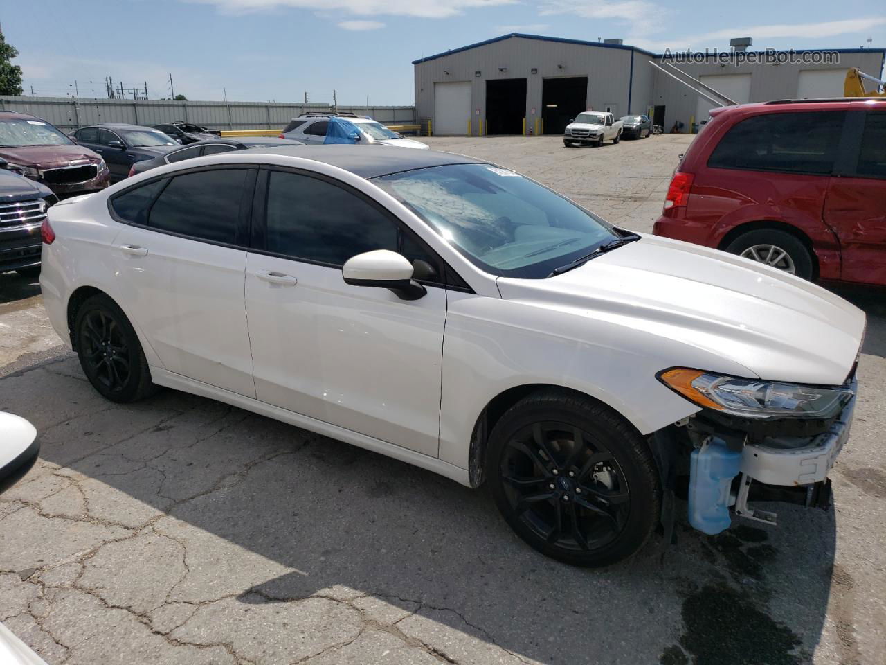 2019 Ford Fusion Se White vin: 3FA6P0HD6KR283946