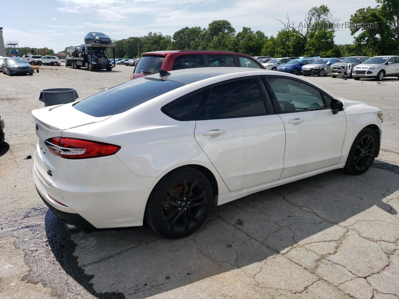 2019 Ford Fusion Se White vin: 3FA6P0HD6KR283946