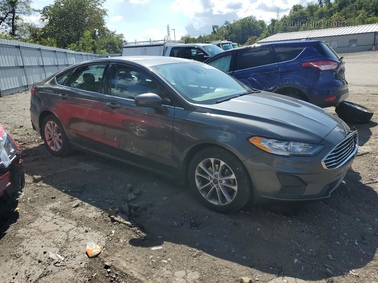 2020 Ford Fusion Se Gray vin: 3FA6P0HD6LR163677