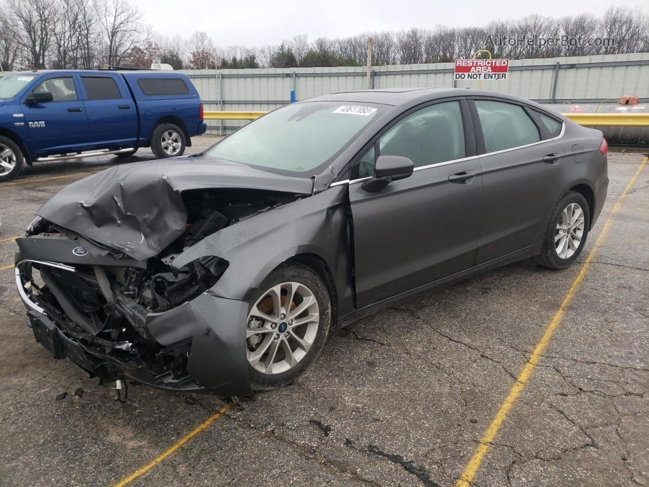 2020 Ford Fusion Se Gray vin: 3FA6P0HD6LR223621