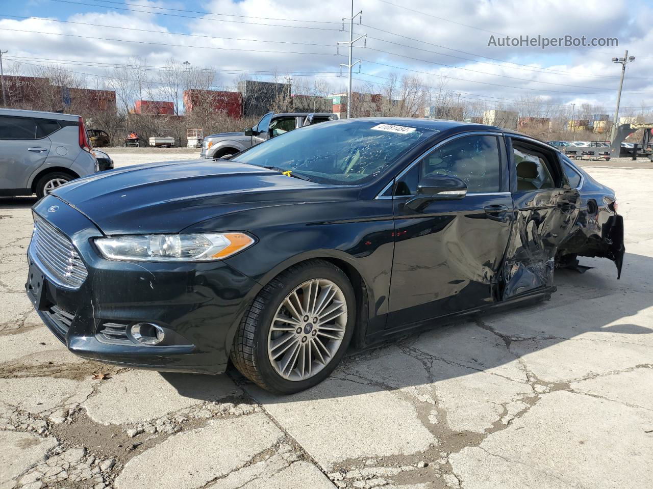 2014 Ford Fusion Se Black vin: 3FA6P0HD7ER102910