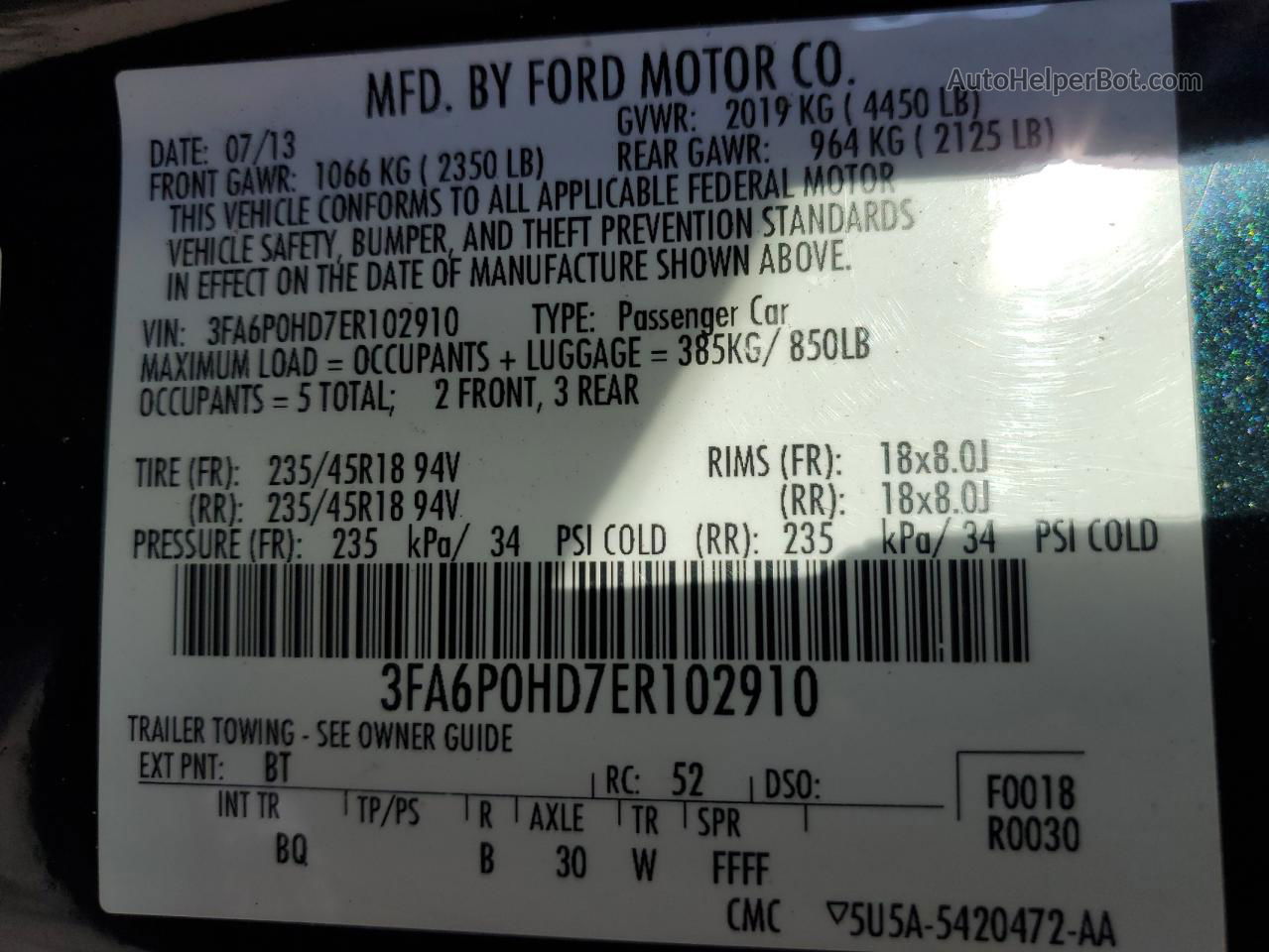 2014 Ford Fusion Se Черный vin: 3FA6P0HD7ER102910
