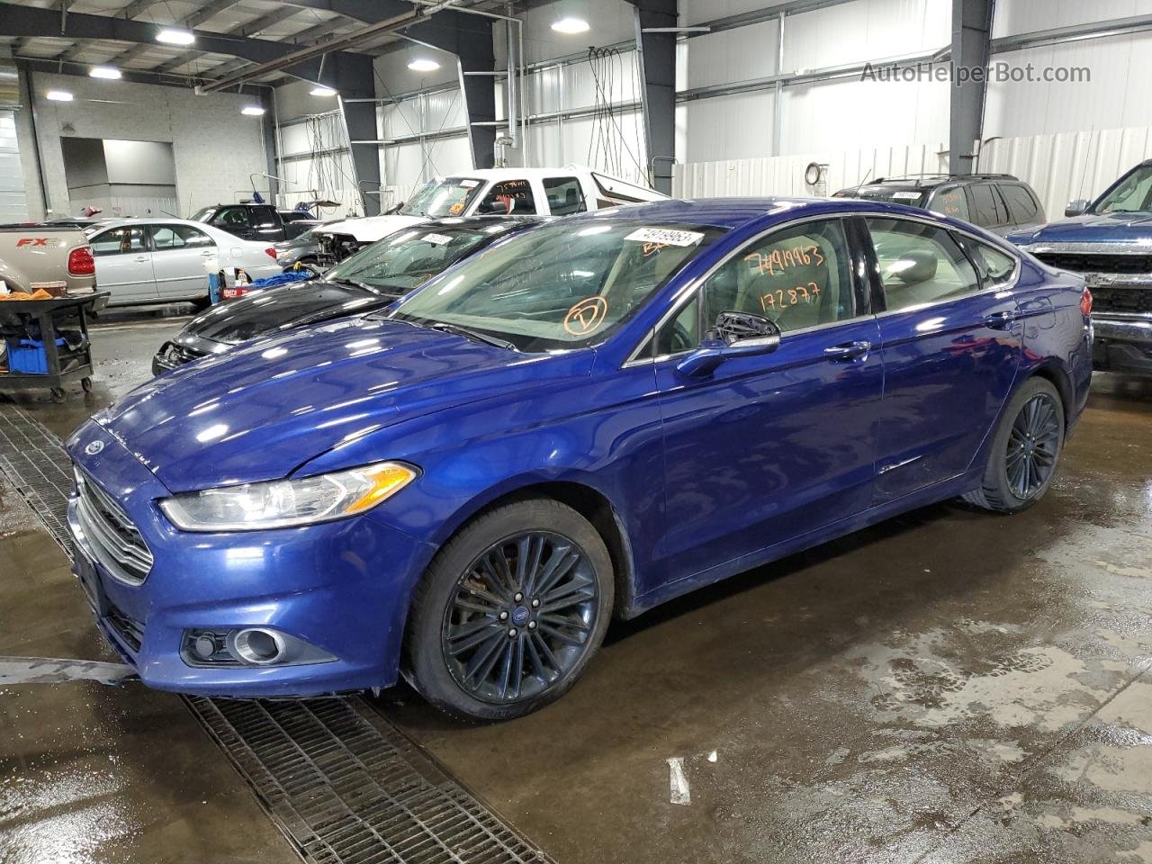 2014 Ford Fusion Se Blue vin: 3FA6P0HD7ER111333