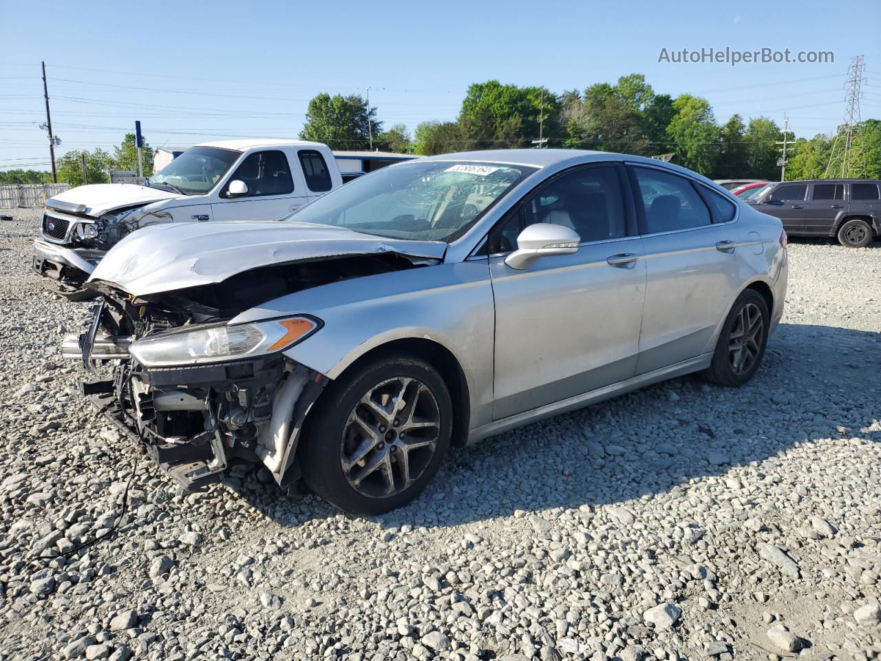 2014 Ford Fusion Se Silver vin: 3FA6P0HD7ER139942