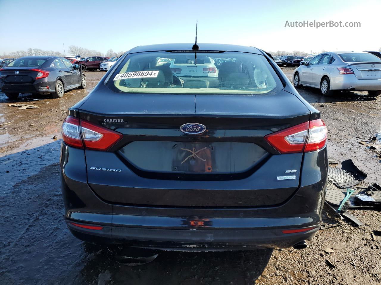 2014 Ford Fusion Se Black vin: 3FA6P0HD7ER232704