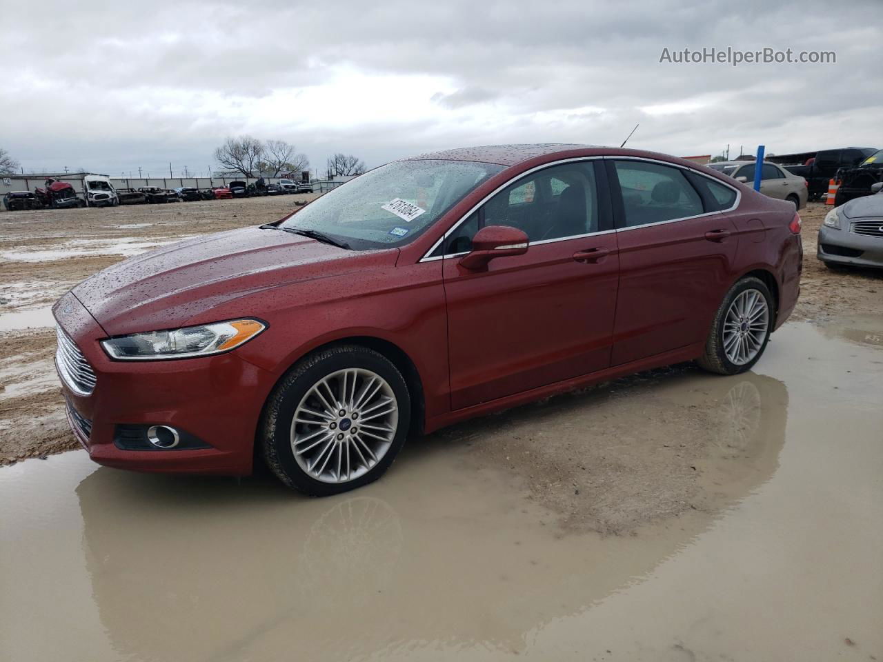 2014 Ford Fusion Se Burgundy vin: 3FA6P0HD7ER376298