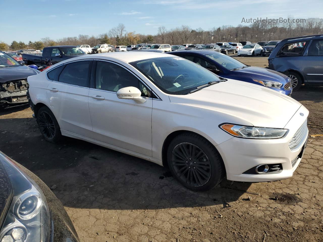 2016 Ford Fusion Se White vin: 3FA6P0HD7GR340629