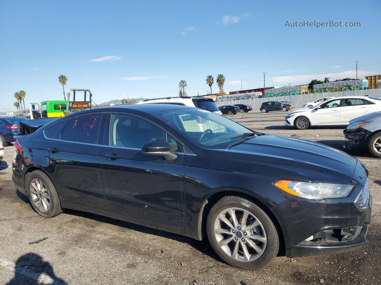 2017 Ford Fusion Se Black vin: 3FA6P0HD7HR306045