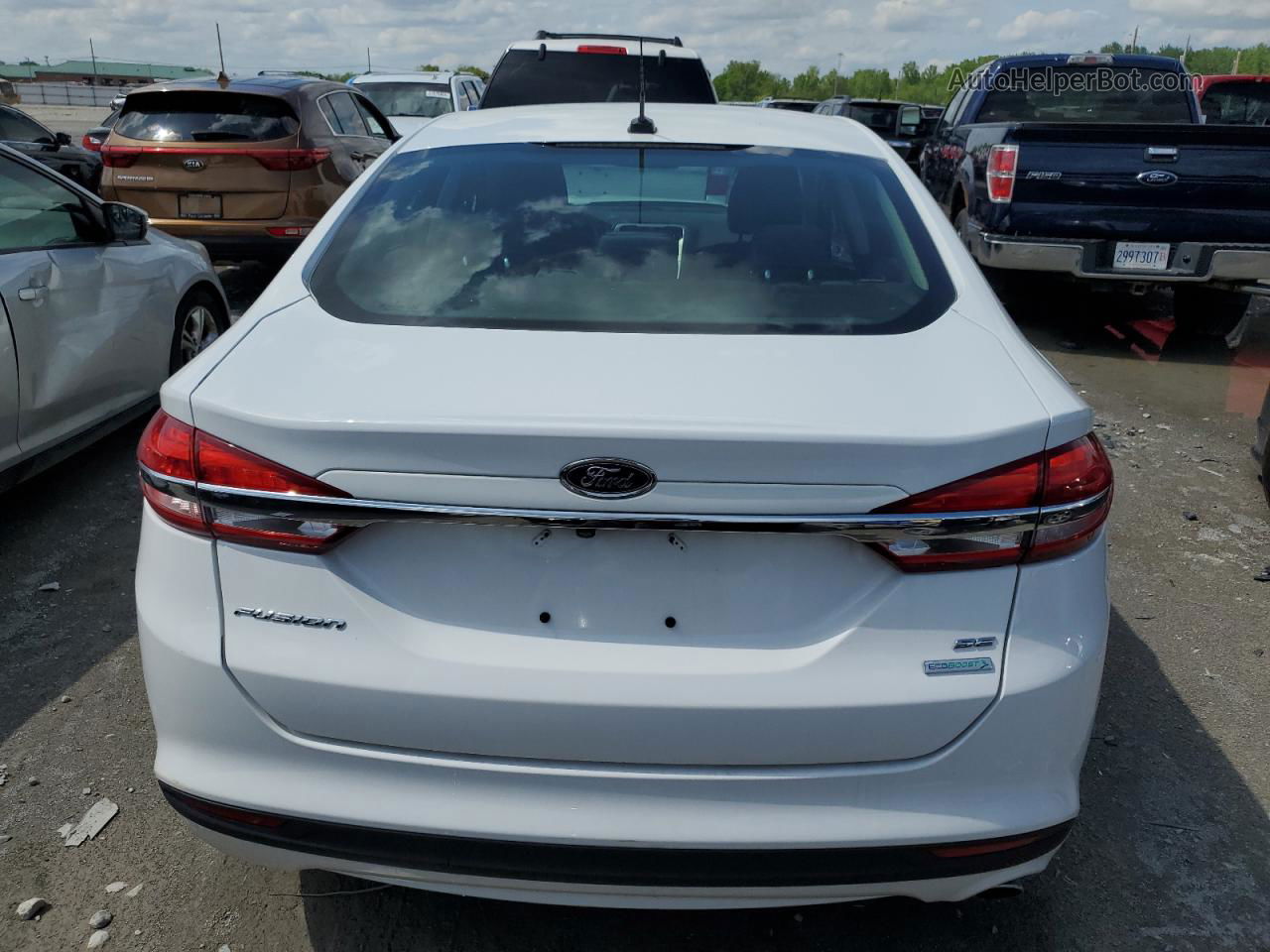 2017 Ford Fusion Se White vin: 3FA6P0HD7HR307034