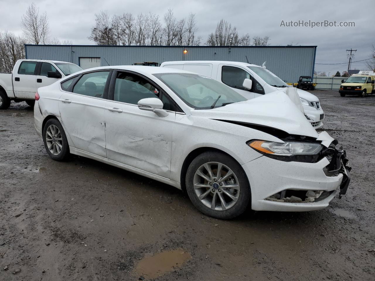 2017 Ford Fusion Se White vin: 3FA6P0HD7HR414195