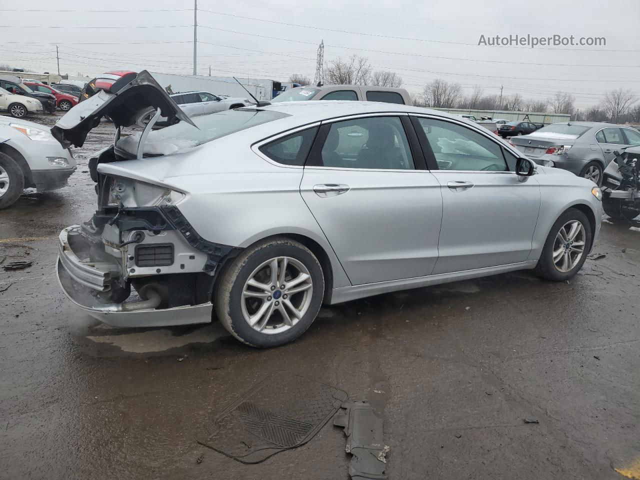 2018 Ford Fusion Se Silver vin: 3FA6P0HD7JR153754