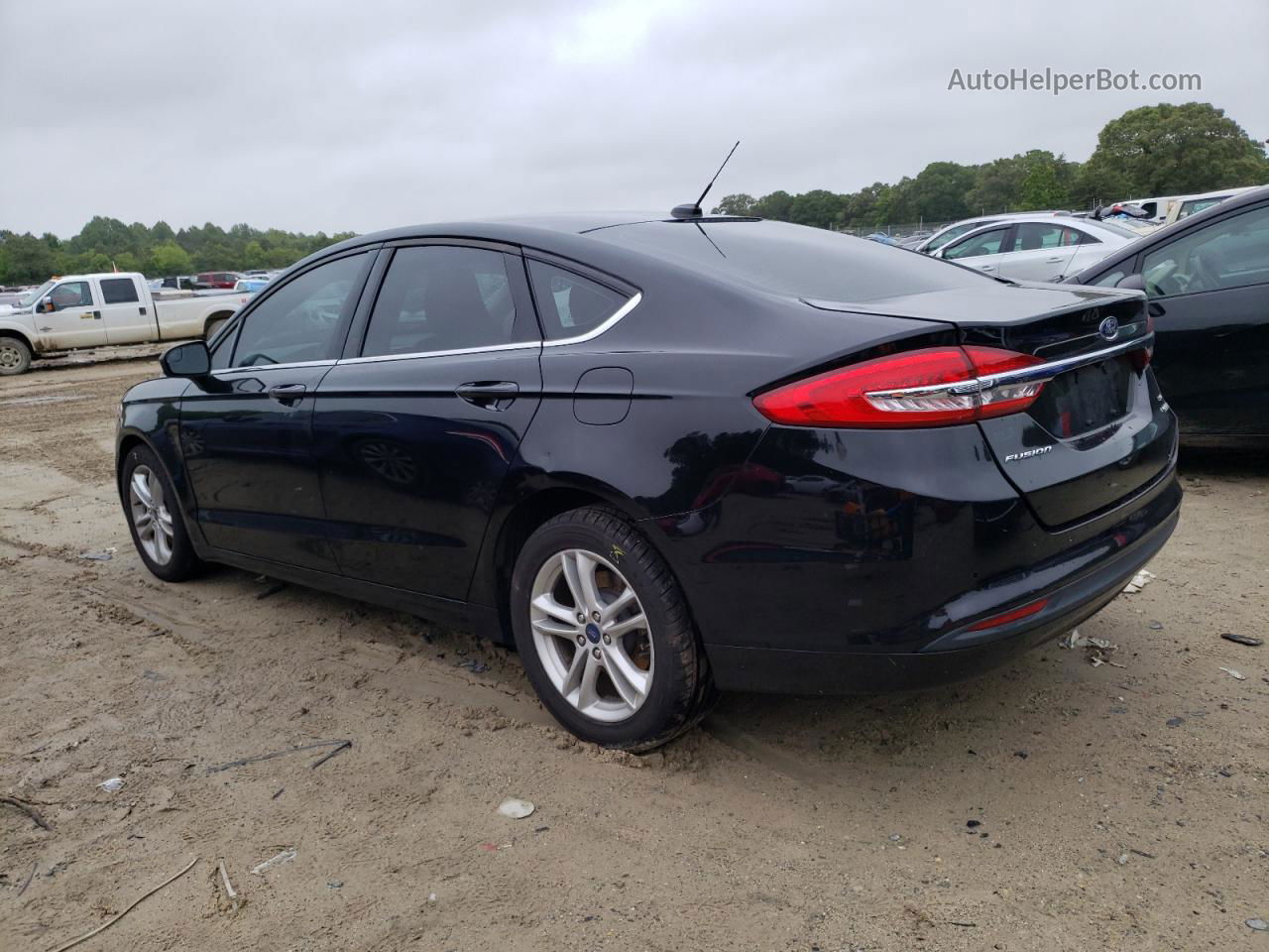 2018 Ford Fusion Se Black vin: 3FA6P0HD7JR174412