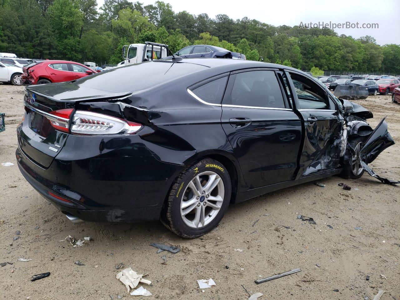 2018 Ford Fusion Se Black vin: 3FA6P0HD7JR174412