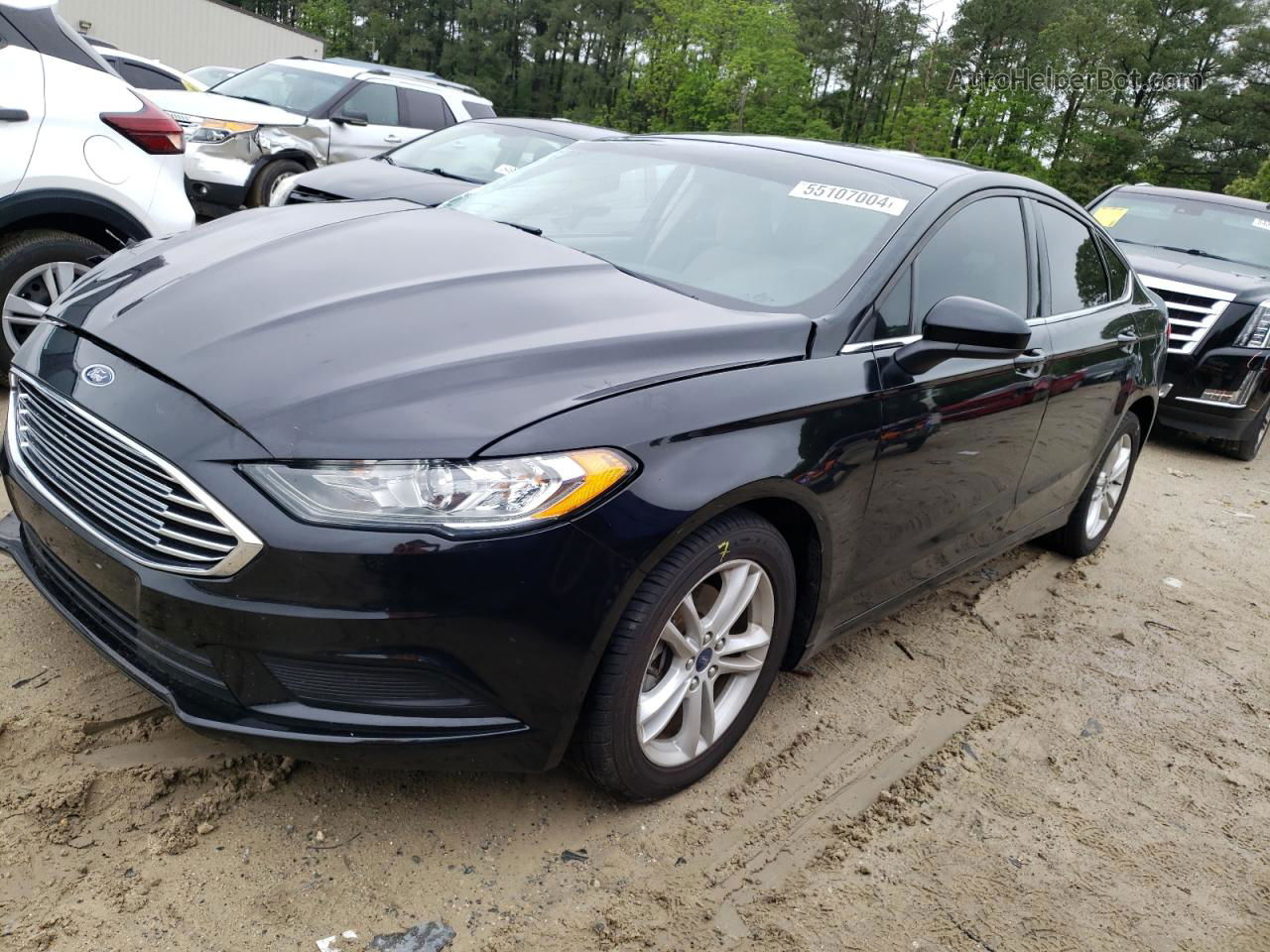 2018 Ford Fusion Se Black vin: 3FA6P0HD7JR174412