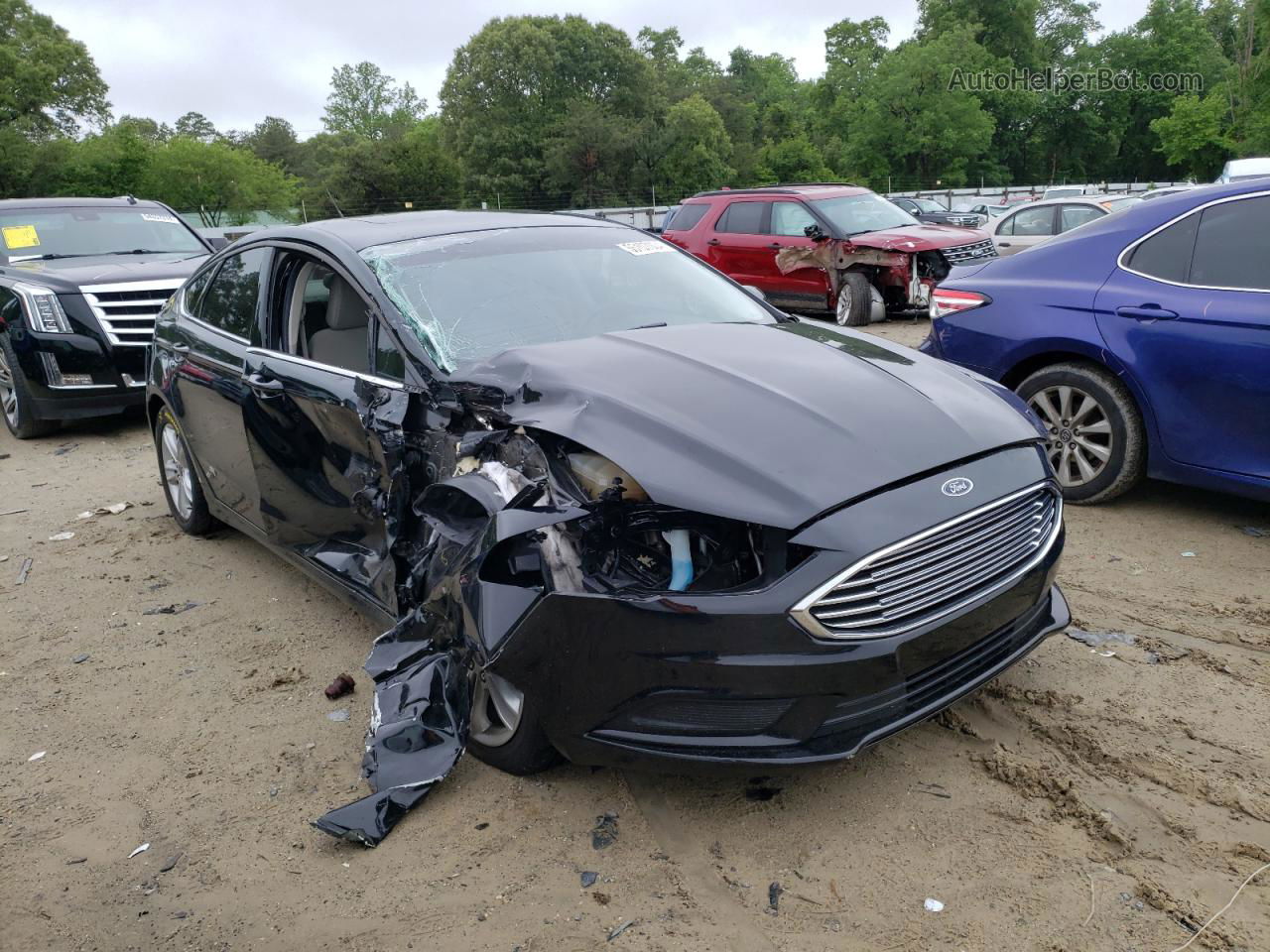 2018 Ford Fusion Se Black vin: 3FA6P0HD7JR174412